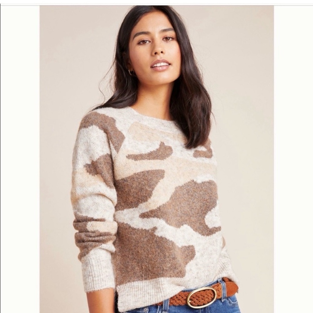 NWOT BROWN CAMO SWEATER FROM MOTH